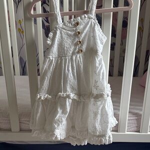 Tahari White Eyelet Kids Dress